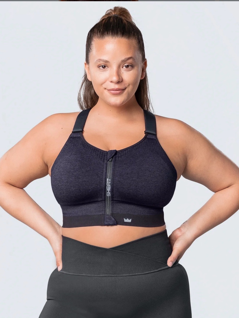 SHEFIT Low Impact Sports Bra
Heathered Indigno new with tags